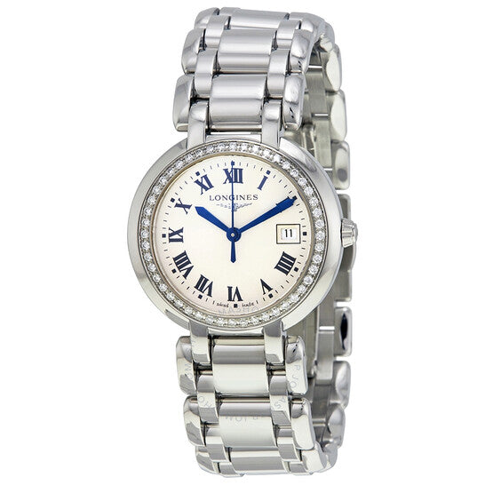 Longines, Prima Luna Silver Dial Diamond Ladies Watch