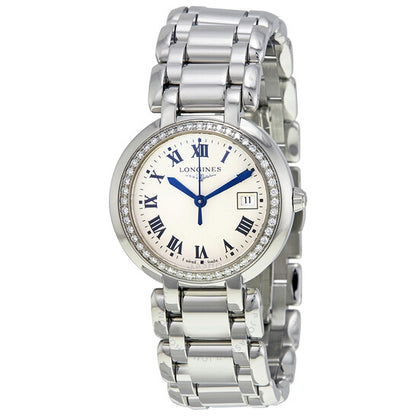 Longines, Prima Luna Silver Dial Diamond Ladies Watch