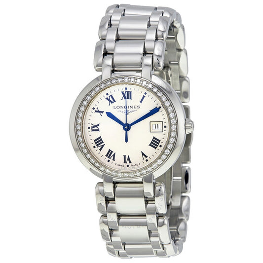 Longines, Prima Luna Silver Dial Diamond Ladies Watch