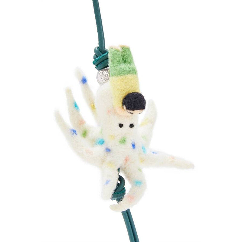 Octopus Charm In Felt and Calfskin