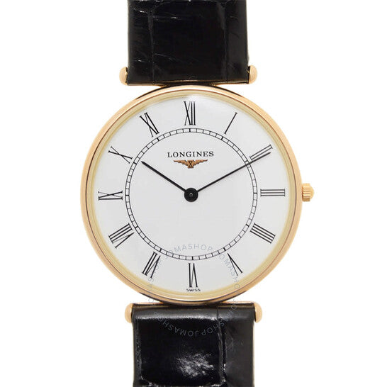 ساعة لونجين أغاسيز كوارتز بمينا بيضاء للسيدات