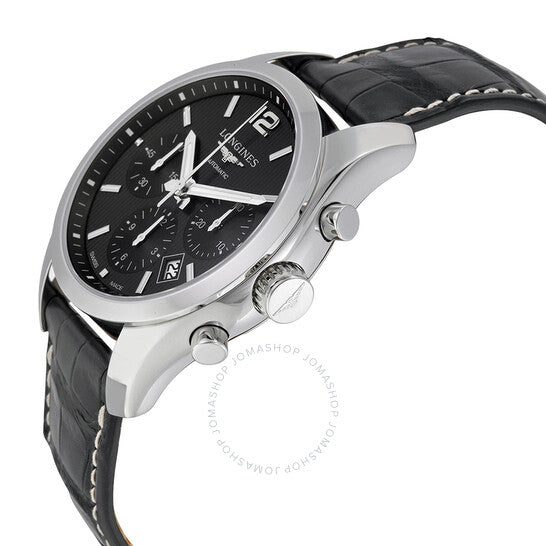 لونجين، ساعة كونكويست أوتوماتيكية كرونوغراف بمينا سوداء