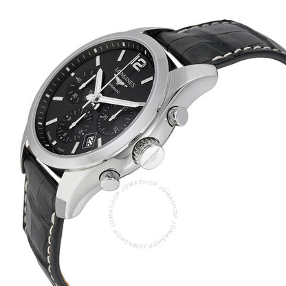 لونجين، ساعة كونكويست أوتوماتيكية كرونوغراف بمينا سوداء