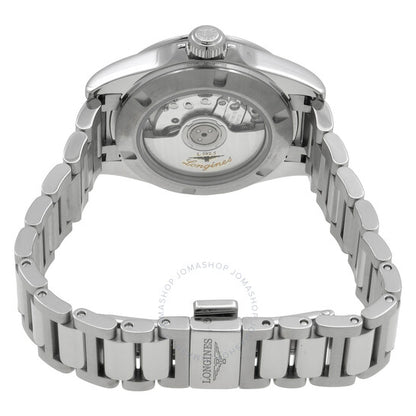 ساعة لونجين كونكويست أوتوماتيكية بمينا زرقاء مرصعة بالألماس للسيدات