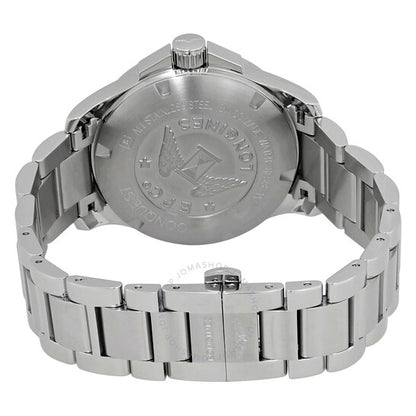 لونجين كونكويست ساعة رجالية أوتوماتيكية بمينا فضي