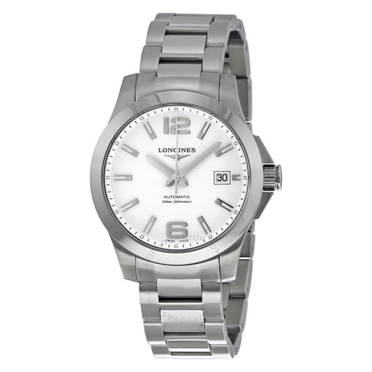 Longines, Conquest Automatic White Diail Stainless Steel Men's Watch