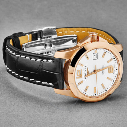 لونجين، ساعة كونكويست أوتوماتيكية بمينا أبيض للسيدات