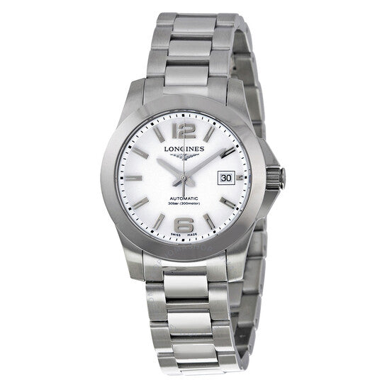 Longines, Conquest Automatic White Dial Stainless Steel Ladies Watch