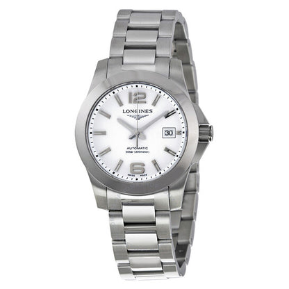 Longines, Conquest Automatic White Dial Stainless Steel Ladies Watch