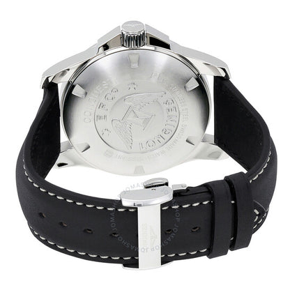 Longines, Conquest Black Dial Black Leather Men's 43mm Watch
