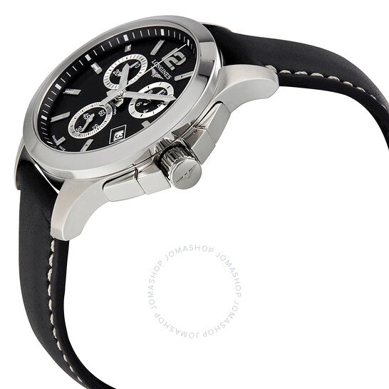 Longines, Conquest Black Dial Chronograph Ladies Watch