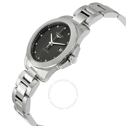 Longines, Conquest Black Dial Diamond Ladies Watch
