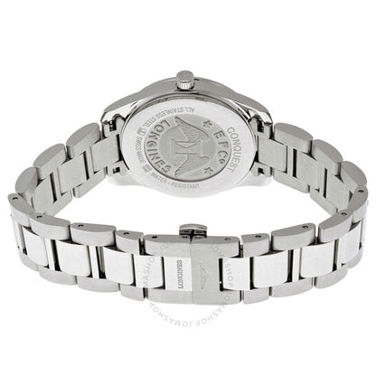 لونجين، ساعة كونكويست للسيدات بمينا أسود ومرصعة بالألماس