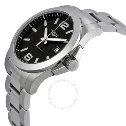 Longines, Conquest Black Dial Stainless Steel Men's Watch