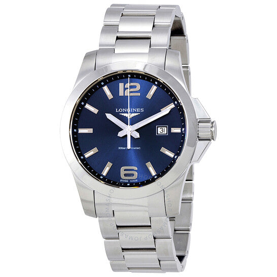 Longines, Conquest Blue Dial Stainless Steel Men's 43mm Watch