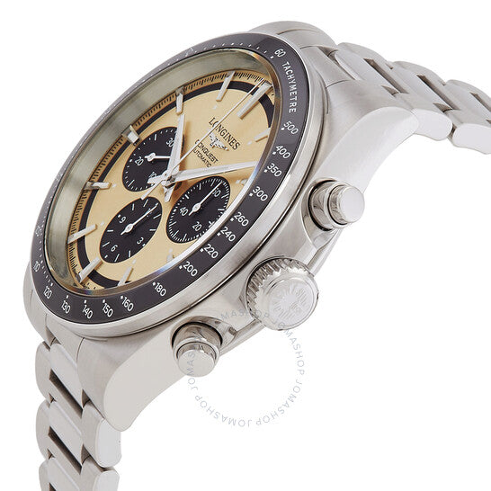 ساعة لونجين كونكويست كرونوغراف أوتوماتيكية بمينا شمبانيا للرجال