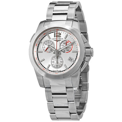 Longines, Conquest Chronograph Quartz Silver Dial Men's Watch