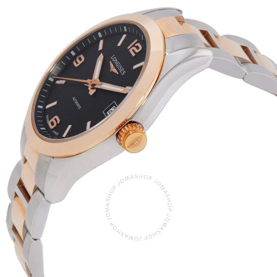 لونجين، ساعة كونكويست كلاسيك أوتوماتيكية بمينا أسود للسيدات