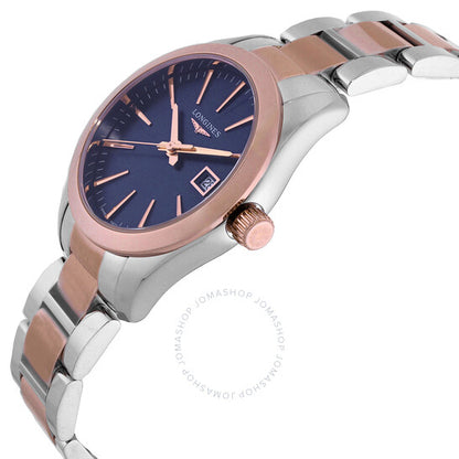 ساعة لونجين كونكويست كلاسيك كوارتز بمينا زرقاء للسيدات