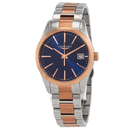 ساعة لونجين كونكويست كلاسيك كوارتز بمينا زرقاء للسيدات