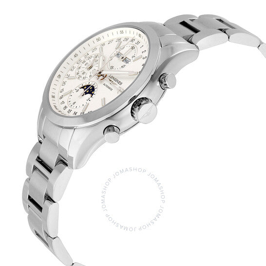 لونجين، ساعة كونكويست كلاسيك كرونوغراف للرجال بمينا فضي