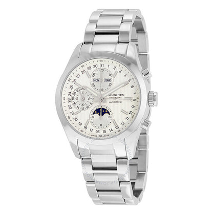 لونجين، ساعة كونكويست كلاسيك كرونوغراف للرجال بمينا فضي