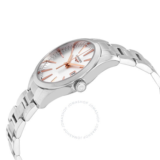 ساعة لونجين كونكويست كلاسيك كوارتز بمينا فضي للسيدات