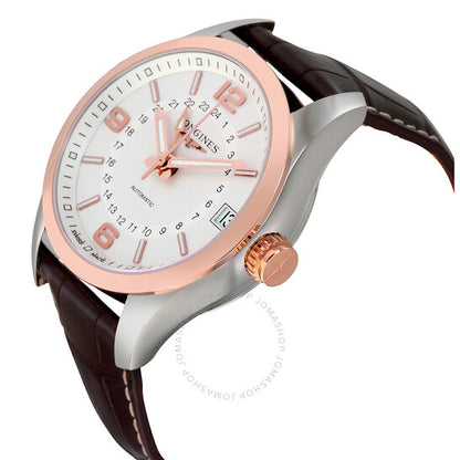 لونجين، ساعة كونكويست كلاسيك أوتوماتيكية للرجال بمينا أبيض