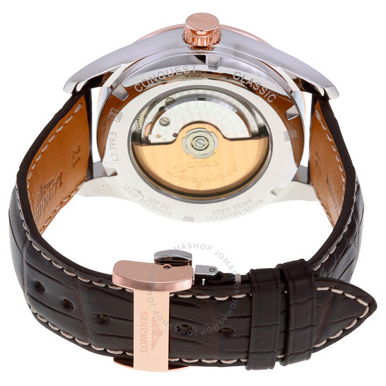 لونجين، ساعة كونكويست كلاسيك أوتوماتيكية للرجال بمينا أبيض