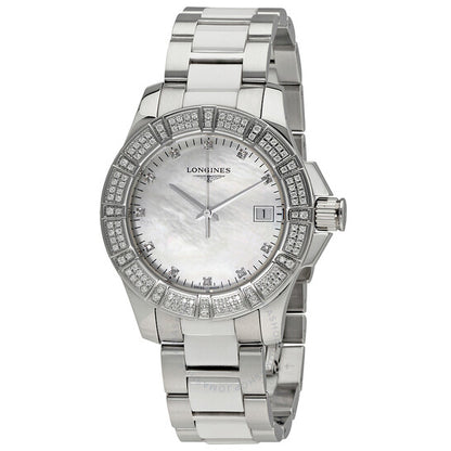 Longines, Conquest Mother of Pearl Dial Diamond Ladies Watch