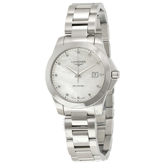 Longines, Conquest Mother of Pearl Dial Ladies Watch