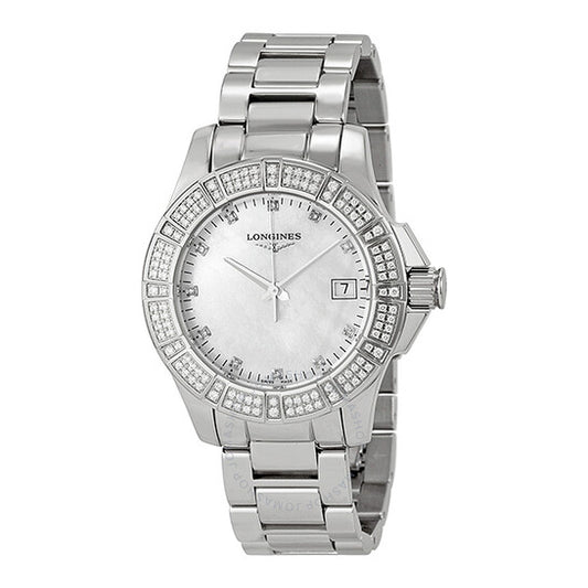 Longines, Conquest Mother of Pearl Dial Stainless Steel Ladies Watch
