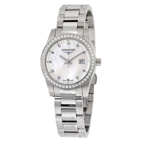 Longines, Conquest Mother of Pearl Diamond Dial Ladies Watch
