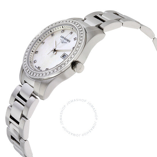 Longines, Conquest Mother of Pearl Diamond Dial Ladies Watch