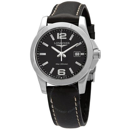 Longines, Conquest Quartz Black Dial Ladies Watch