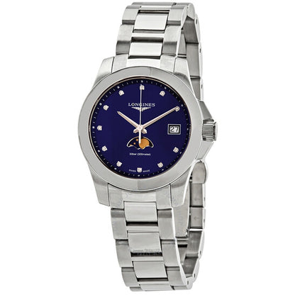 Longines, Conquest Moonphase Diamond Ladies Watch