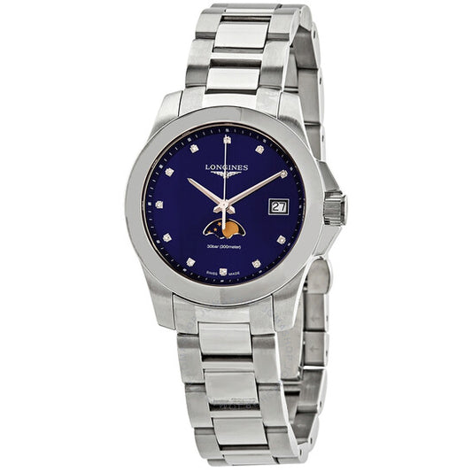 Longines, Conquest Moonphase Diamond Ladies Watch