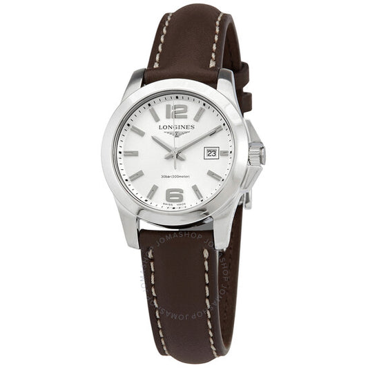 Longines, Conquest Quartz Silver Dial Ladies Watch