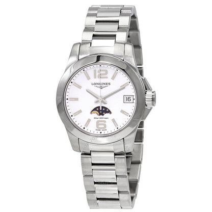 Longines, Conquest Quartz White Dial Ladies Watch