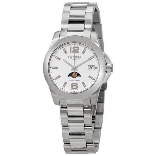 Longines, Conquest Quartz White Dial Ladies Watch