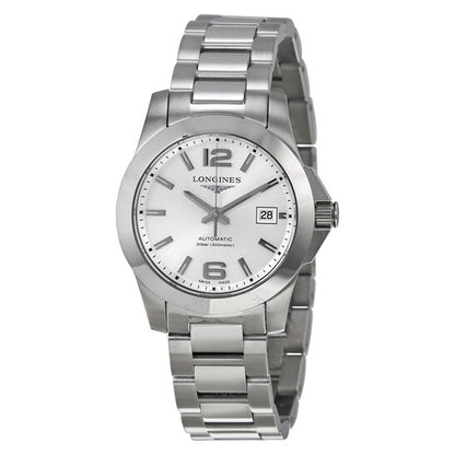 Longines, Conquest Automatic Silver Dial Stainless Steel Ladies Watch
