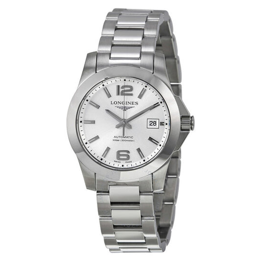 Longines, Conquest Automatic Silver Dial Stainless Steel Ladies Watch