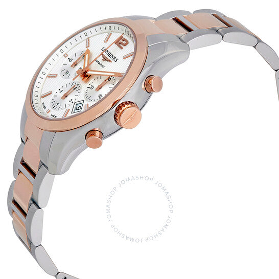 لونجين كونكويست ساعة رجالية أوتوماتيكية بمينا فضي