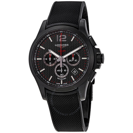Longines, Conquest V.H.P. Perpetual Chronograph Quartz Black Carbon Dial Men's Watch