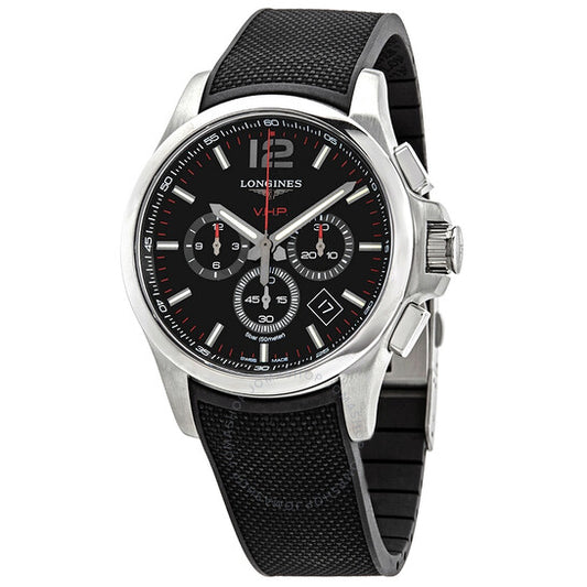 Longines, Conquest V.H.P. Perpetual Chronograph Quartz Black Dial Men's Watch