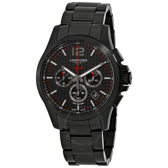 Longines, Conquest V.H.P. Black Carbon Dial Men's Chronograph Watch