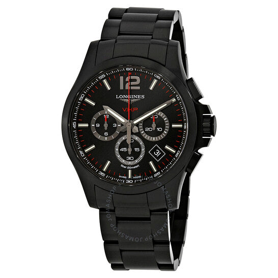 Longines, Conquest V.H.P. Chronograph Black Carved Dial Men's Watch L37272566