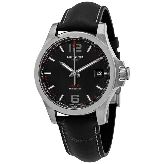 Longines, Conquest V.H.P. Quartz Black Dial Men's Watch