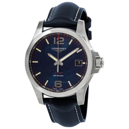 ساعة لونجين كونكويست VHP كوارتز للرجال بمينا أزرق