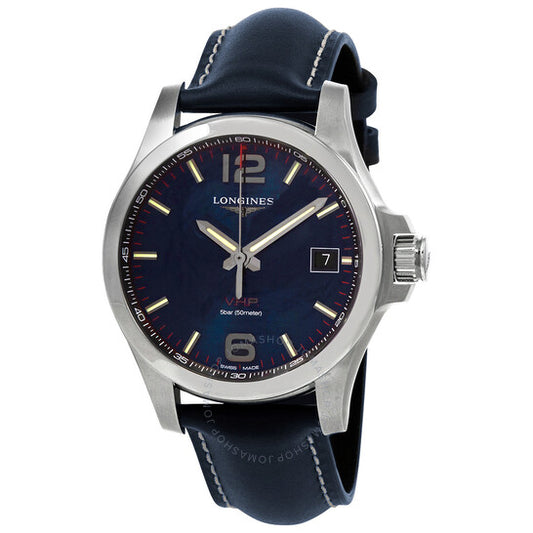 ساعة لونجين كونكويست VHP كوارتز للرجال بمينا أزرق